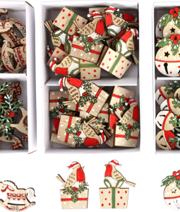 8733 WOODEN DECO NORDIC NOEL (3X24) S/72